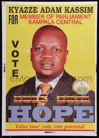 5g423 KYAZZE ADAM KASSIM 2-sided printer's test 18x25 Ugandan special poster 2016 vote for him!