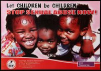 5g426 LET CHILDREN BE CHILDREN 17x23 Kenyan special poster 2000s end child prostitution in Kenya!
