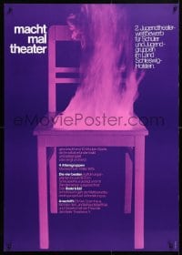 5g278 MACHT MAL THEATER 24x33 German stage poster 1975 art of a burning chair by Holger Matthies!
