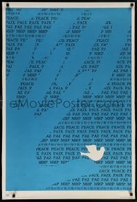 5g446 PEACE 27x39 Swiss special poster 1970s great art and design of hands, dove & different languages by Jill Barber!