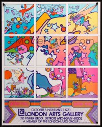 5g156 PETER MAX 20x24 museum/art exhibition 1970 London Arts Gallery, colorful art by the artist!