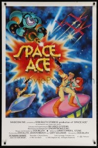 5g470 SPACE ACE 27x41 special poster 1983 Don Bluth animated interactive laserdisc arcade game!