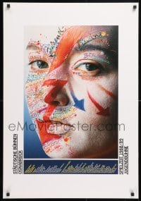 5g291 SPIELZEIT 1988/89 JUGENDBUHNEN 23x33 German stage poster 1988 woman's face by Matthies!