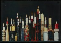 5g484 UNKNOWN GERMAN POSTER 23x33 German special poster 1960s cool image of many burning candles!