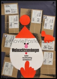 5g495 WEIHNACHTSSENDUNGEN BITTE RECHTZEITIG EINLIEFERN 17x23 German special poster 1964 Santa!