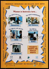 5g498 WOMEN IN BOTSWANA HAVE 17x23 Botswanan special poster 1990s the right to be heard, democracy!