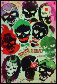 5g919 SUICIDE SQUAD teaser DS 1sh 2016 Smith, Leto as the Joker, Robbie, Kinnaman, cool art!