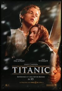 5g937 TITANIC DS 1sh R2012 Leonardo DiCaprio & Winslet, Cameron, collide with destiny!