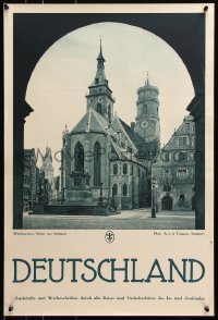5g073 DEUTSCHLAND Stuttgart Square 20x29 German travel poster 1930s great images from Germany!