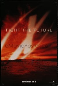 5g991 X-FILES style C teaser DS 1sh 1998 David Duchovny, Gillian Anderson, Fight the Future!