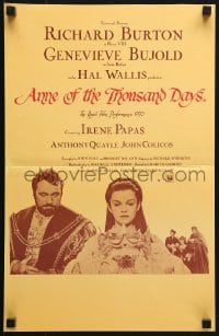 5h013 ANNE OF THE THOUSAND DAYS WC 1970 King Richard Burton & Genevieve Bujold, Maxwell Anderson!