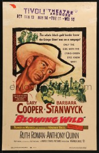 5h034 BLOWING WILD WC 1953 Gary Cooper, Barbara Stanwyck, Ruth Roman, Anthony Quinn!