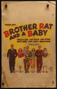 5h041 BROTHER RAT & A BABY WC 1940 Ronald Reagan & wife Jane Wyman, Priscilla Lane, Albert