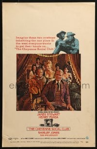 5h055 CHEYENNE SOCIAL CLUB WC 1970 Jimmy Stewart & Henry Fonda & ladies of the night!
