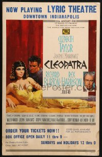 5h063 CLEOPATRA roadshow WC 1963 Elizabeth Taylor, Richard Burton, Rex Harrison, Howard Terpning art!