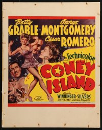 5h069 CONEY ISLAND WC 1943 sexy Brooklyn dancer Betty Grable, Cesar Romero, George Montgomery