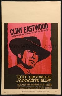 5h071 COOGAN'S BLUFF WC 1968 art of Clint Eastwood in New York City, directed by Don Siegel!