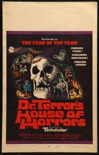 5h094 DR. TERROR'S HOUSE OF HORRORS WC 1965 Christopher Lee, cool horror montage art!