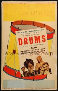 5h095 DRUMS WC 1938 Sabu & Raymond Massey adventure in the heart of mystic India!