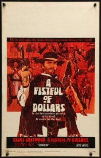 5h121 FISTFUL OF DOLLARS WC 1967 introducing the man with no name, Clint Eastwood, great art!