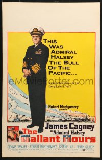 5h135 GALLANT HOURS WC 1960 full-length art of James Cagney as Admiral Bull Halsey in uniform!