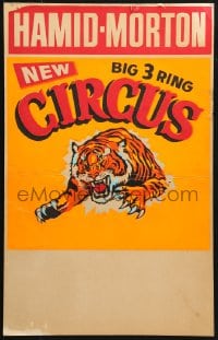 5h170 HAMID-MORTON CIRCUS circus WC 1950s cool art of snarling tiger leaping through the poster!