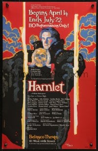 5h510 HAMLET stage play WC 1995 cool Doug Johnson art of Ralph Fiennes in title role!