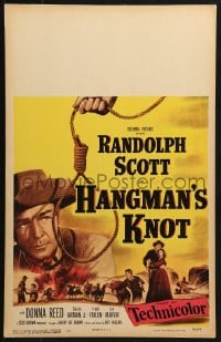 5h174 HANGMAN'S KNOT WC 1952 cool image of Randolph Scott by noose, Donna Reed!