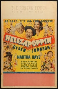 5h190 HELLZAPOPPIN' WC 1941 zany Ole Olsen & Chic Johnson with big mouth Martha Raye!
