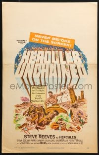5h192 HERCULES UNCHAINED WC 1960 Ercole e la regina di Lidia, world's mightiest man Steve Reeves!