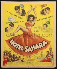 5h209 HOTEL SAHARA WC 1951 full-length artwork of sexy exotic veil dancer Yvonne De Carlo!