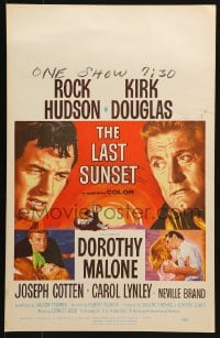 5h290 LAST SUNSET WC 1961 Rock Hudson, Kirk Douglas, Dorothy Malone, by Robert Aldrich!