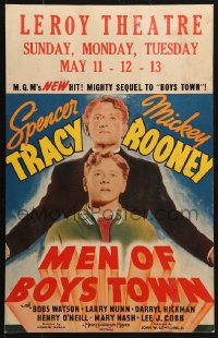 5h341 MEN OF BOYS TOWN WC 1941 Spencer Tracy as Father Flanagan, Mickey Rooney!