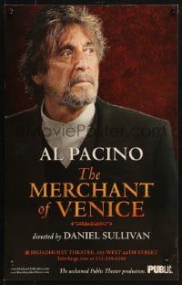 5h519 MERCHANT OF VENICE stage play WC 2010 starring Al Pacino on Broadway as Shylock!