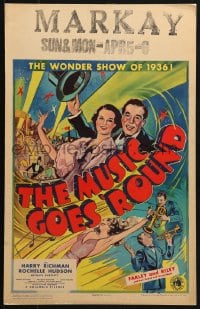 5h362 MUSIC GOES ROUND WC 1936 Rochelle Hudson & Harry Richman in the wonder show of 1936, rare!