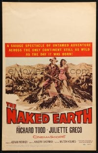 5h370 NAKED EARTH WC 1958 sexy Juliette Greco, savage spectacle of untamed adventure in Africa!