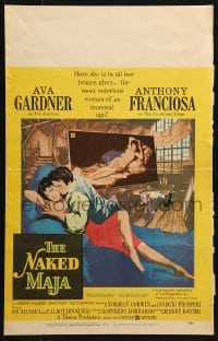 5h371 NAKED MAJA WC 1959 art of sexy Ava Gardner & Tony Franciosa, brazen painting!