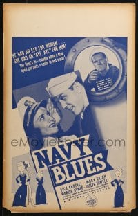 5h374 NAVY BLUES WC 1937 sailors Dick Purcell, Mary Brian & Warren Hymer + cartoon art!