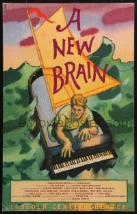 5h521 NEW BRAIN stage play WC 1998 James McMullen art of man in piano that is also a sailboat!