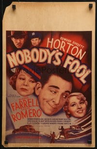 5h387 NOBODY'S FOOL WC 1936 Edward Everett Horton, Glenda Farrell, Cesar Romero, ultra rare!