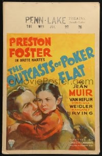5h403 OUTCASTS OF POKER FLAT WC 1937 Bret Harte, art of Preston Foster & Virginia Weidler, rare!