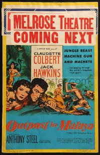 5h405 OUTPOST IN MALAYA WC 1952 Claudette Colbert, Jack Hawkins, today's BIG adventure story!