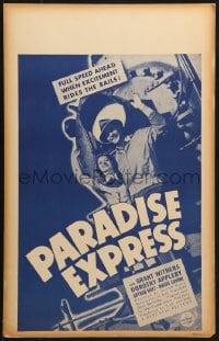 5h410 PARADISE EXPRESS WC 1937 great image of Grant Withers & Dorothy Appleby waving by train!
