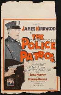 5h426 POLICE PATROL WC 1925 Clare Angell art of NYC cop James Kirkwood shooting gun, ultra-rare!