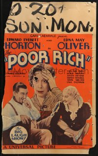 5h427 POOR RICH WC 1934 cult star Thelma Todd, Edna May Oliver, Edward Everett Horton, ultra-rare!
