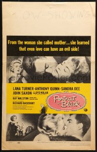 5h431 PORTRAIT IN BLACK WC 1960 photo montage of Lana Turner, Anthony Quinn & Sandra Dee!