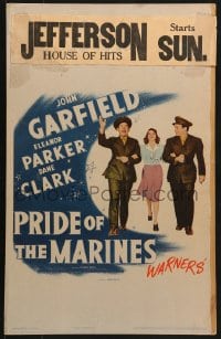 5h436 PRIDE OF THE MARINES WC 1945 Eleanor Parker between blind veteran John Garfield & Dane Clark