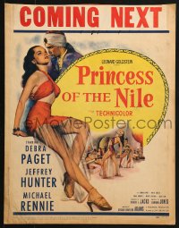 5h437 PRINCESS OF THE NILE WC 1954 sexy full-length art of barely-dressed young Debra Paget!