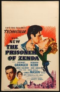 5h439 PRISONER OF ZENDA WC 1952 Stewart Granger kissing Deborah Kerr, James Mason, Jane Greer!