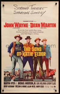 5h468 SONS OF KATIE ELDER WC 1965 line up of John Wayne, Dean Martin & more + Martha Hyer!